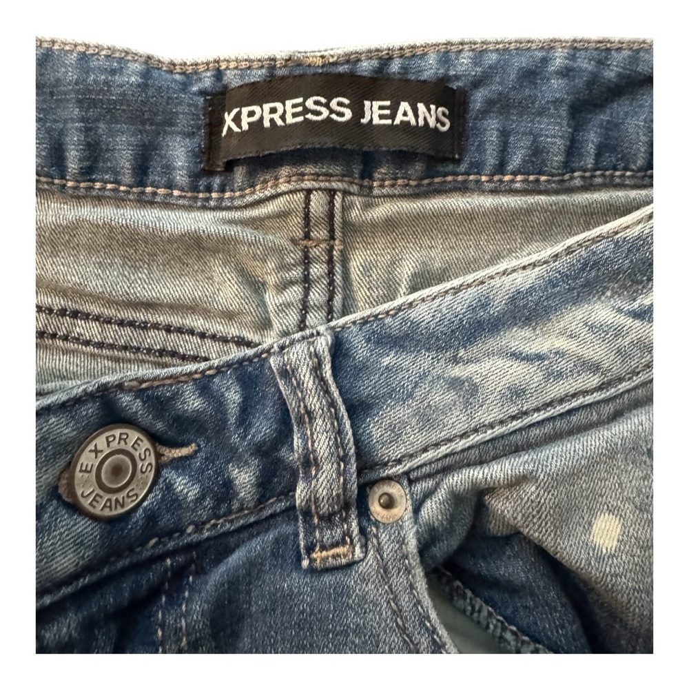 Express Distressed Blue Jean Shorts - Picture 3 of 5